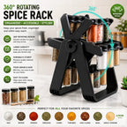 18-Jar Rotating Spice Rack – 360° Kitchen Organizer
