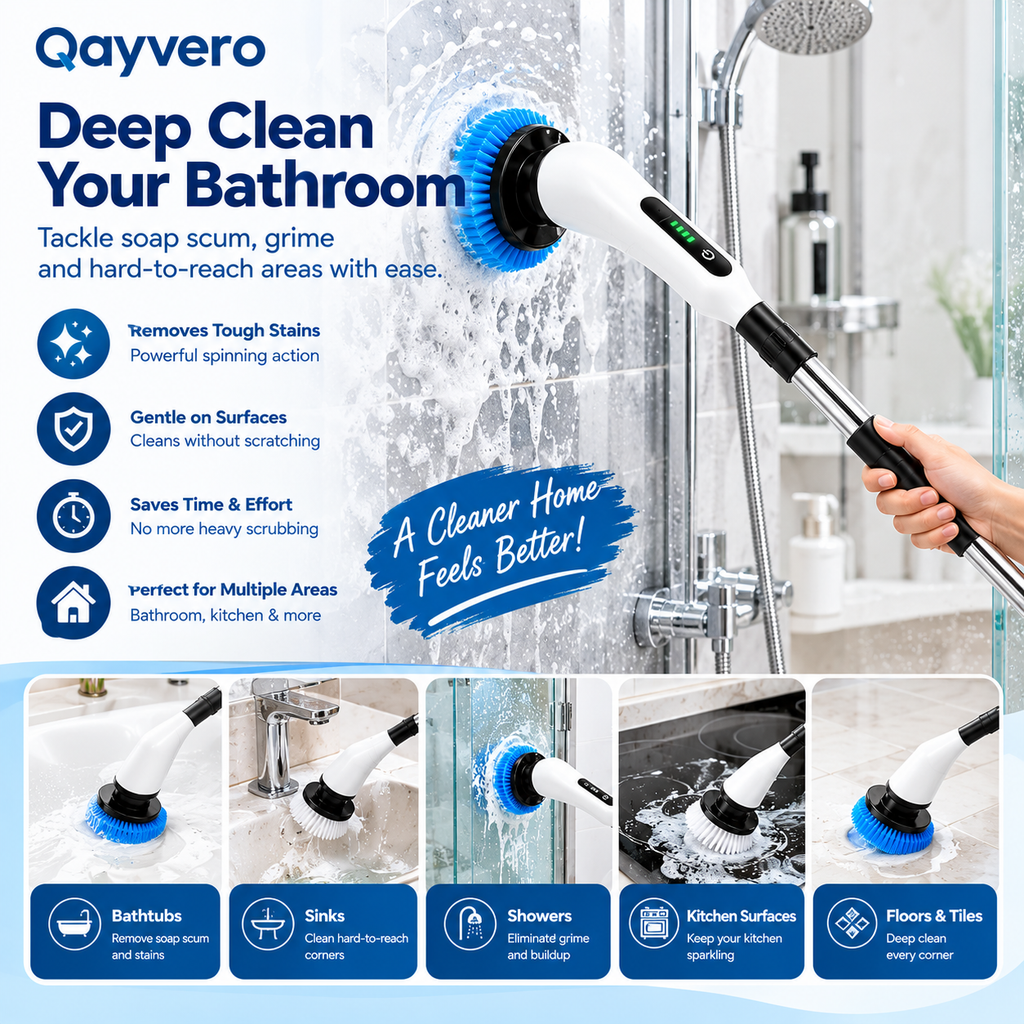 Electric Spin Scrubber – Cordless Multi-Head Cleaning Brush